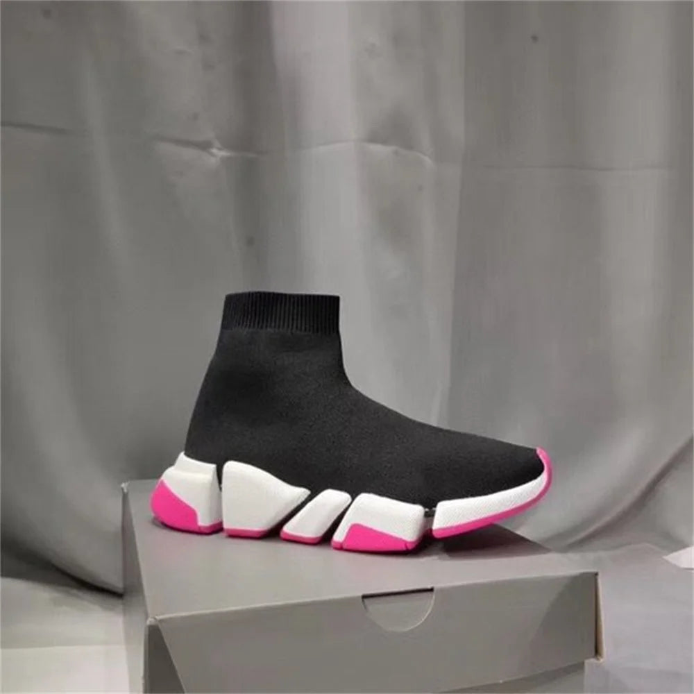 High Top Breathable Sock Sneakers Platform For Men And Women