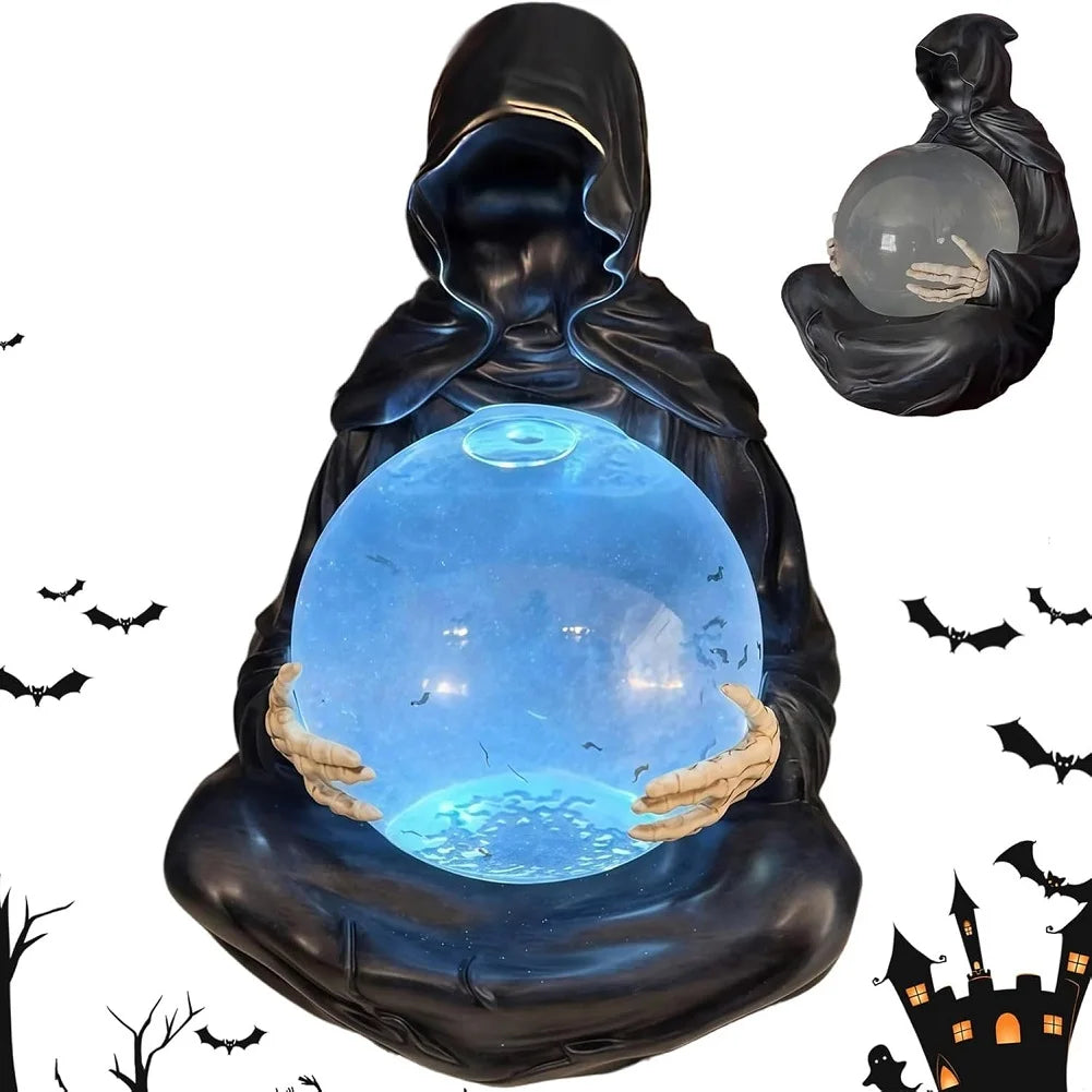 None Grim Reaper Water Globe LED Light Halloween Decor