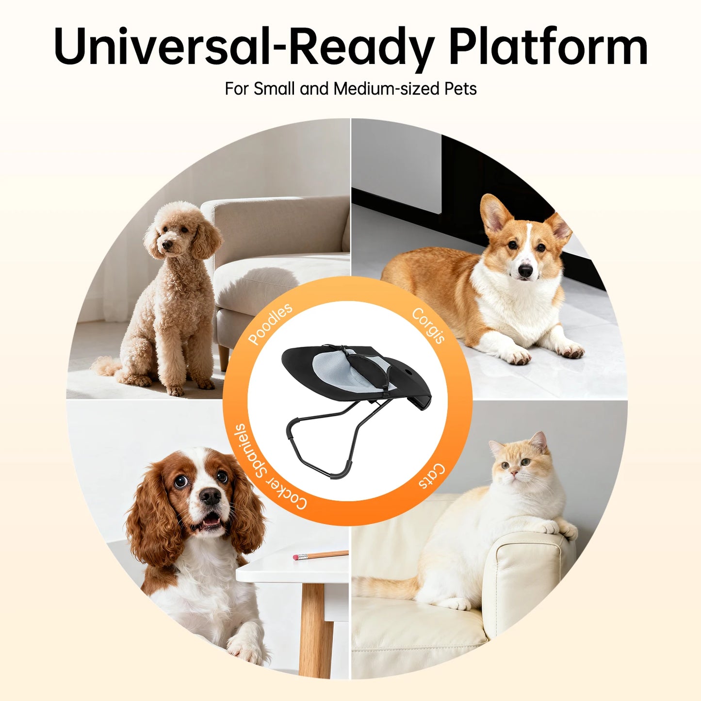 Pet Rocker Bed Folding Rocking Chair With Adjustable Height