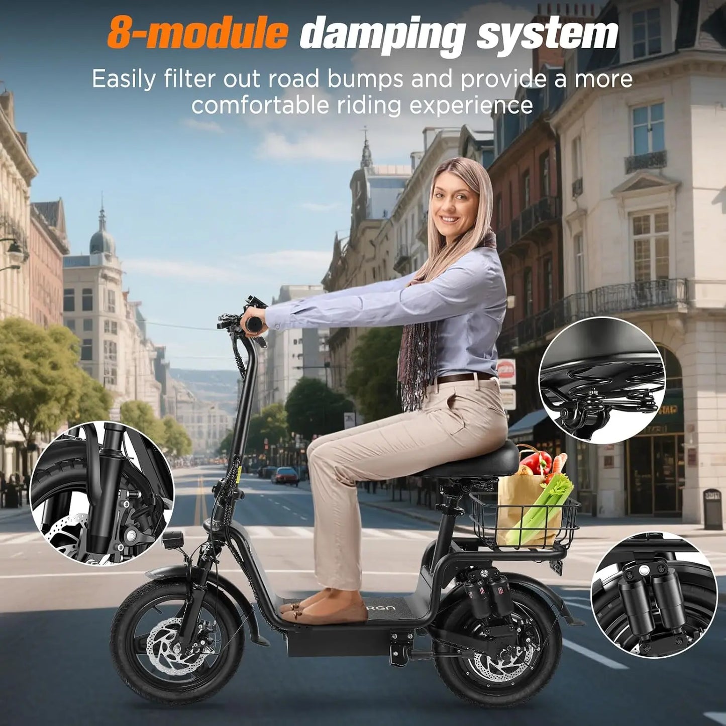 INSDRGNC14 Foldable Adult Electric Bicycle With Seat
