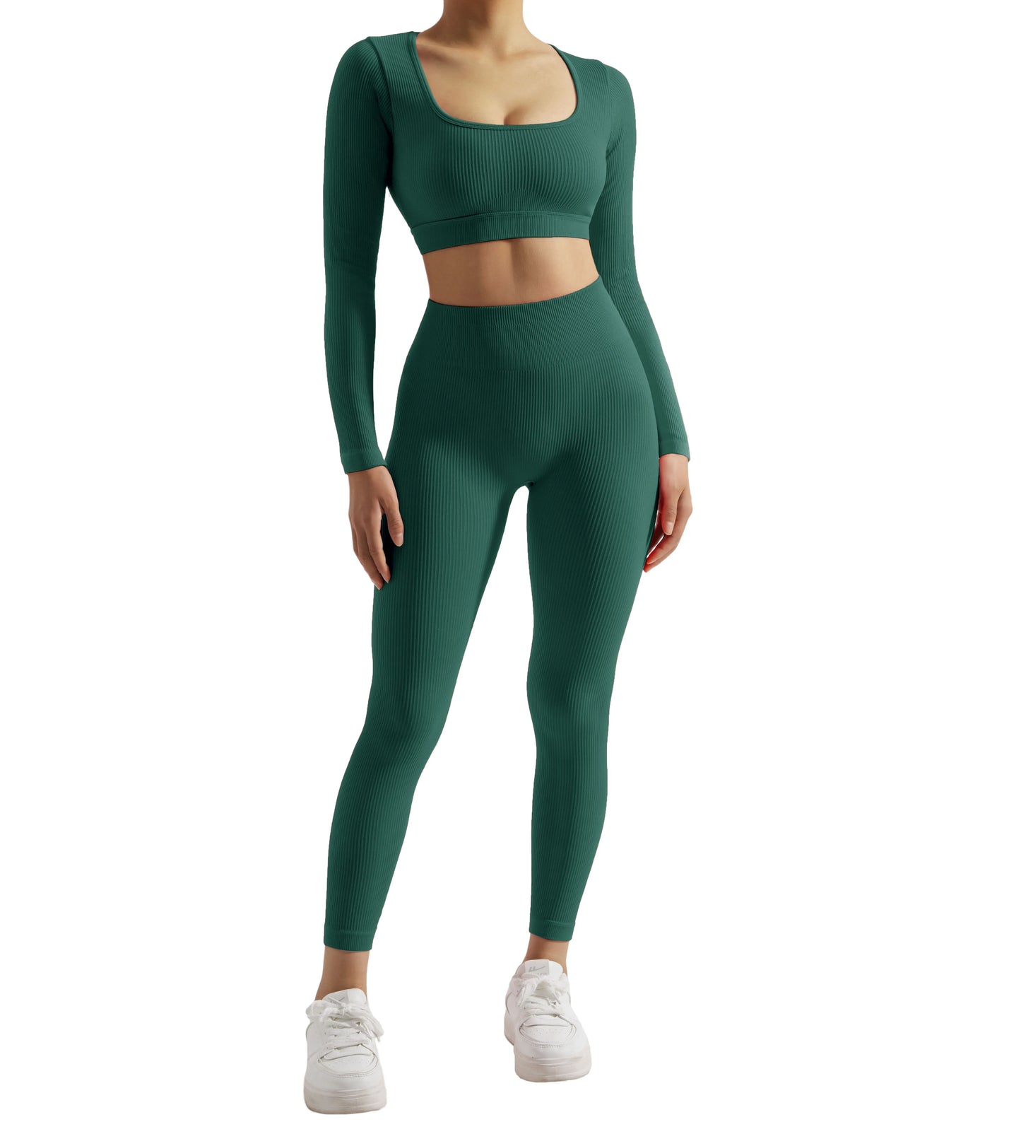 2PCS Yoga Suit Women Sports Set Quick-Drying Gym Set Tracksuit Running Workout Long Sleeve Sports Shirt Yoga Set Yoga Clothing