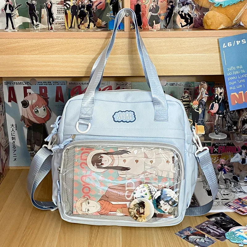 NONECN Japanese Preppy Ita Bag Crossbody Nylon Backpack