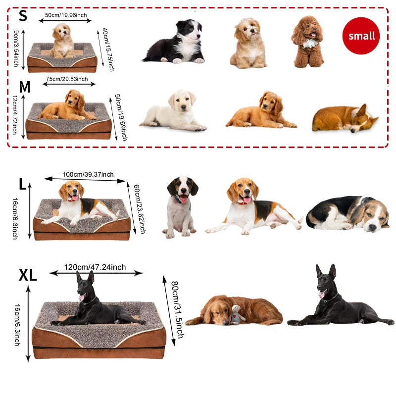 NONECN Oversized Removable Washable Dog Bed For All Seasons