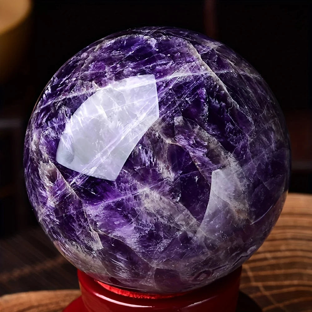 Mystic Amethyst Sphere Decorative Stone Globe For Home Decor