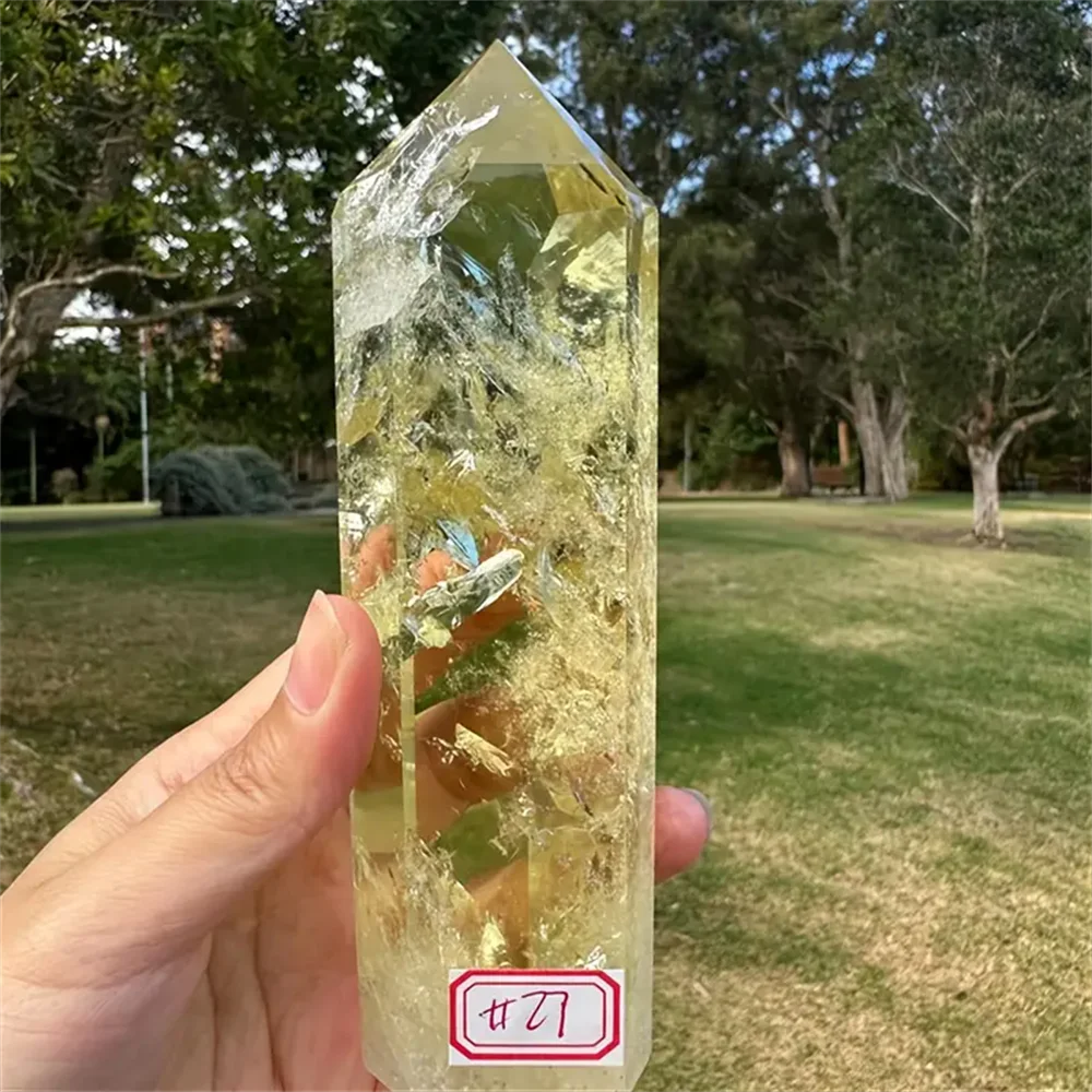 Natural Quartz Crystal Column for Home Decor Pyramid