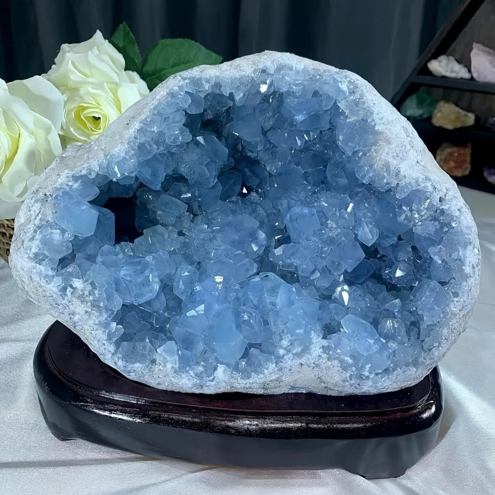 CrystalHola Celestite Geode Cluster Healing Crystal Stone