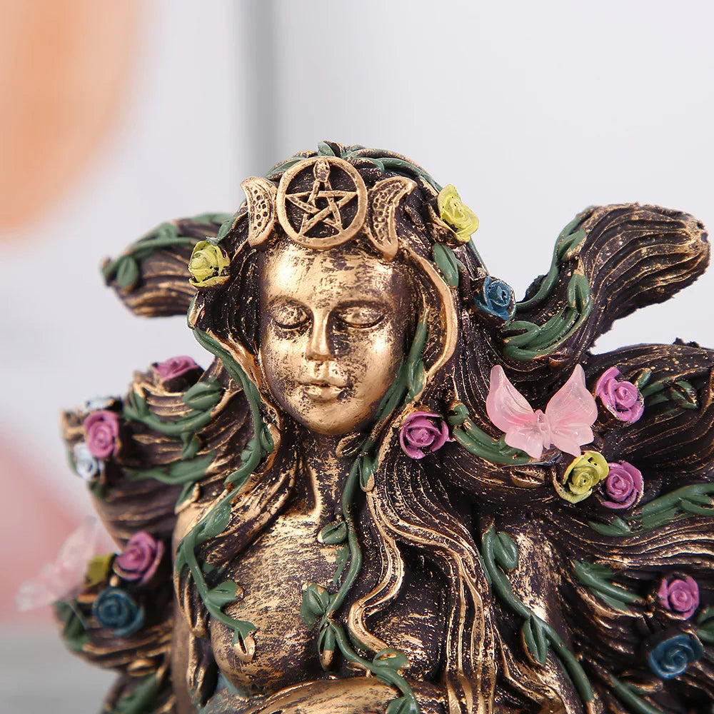 Gaia Earth Mother Butterfly Statue Resin For Home Decor