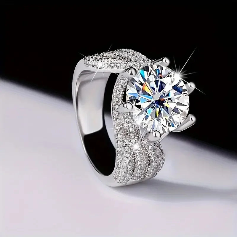 Moissanite S925 Ring 18K Gold Plated Jewelry For Women