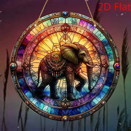 Elephant Suncatcher 2D Acrylic Window Hanging for Home Decor