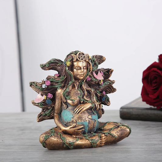 Gaia Earth Mother Butterfly Statue Resin For Home Decor