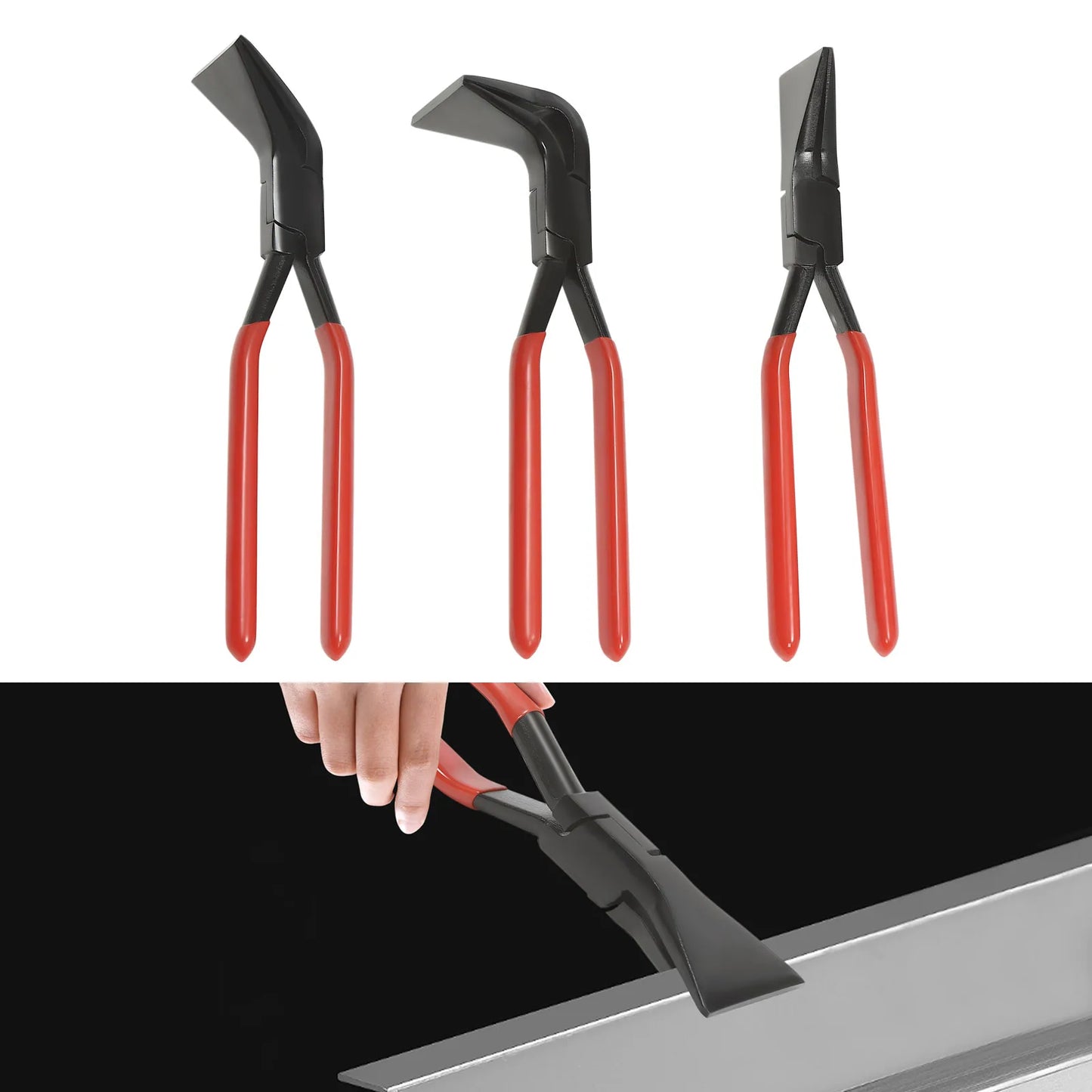 CNCEST 3 Piece Metal Bending Pliers Set Straight 45 Degree 90 Degree