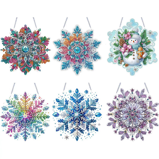 Winter Snowflake 2D Flat DIY Hanging Diamond Art Kit
