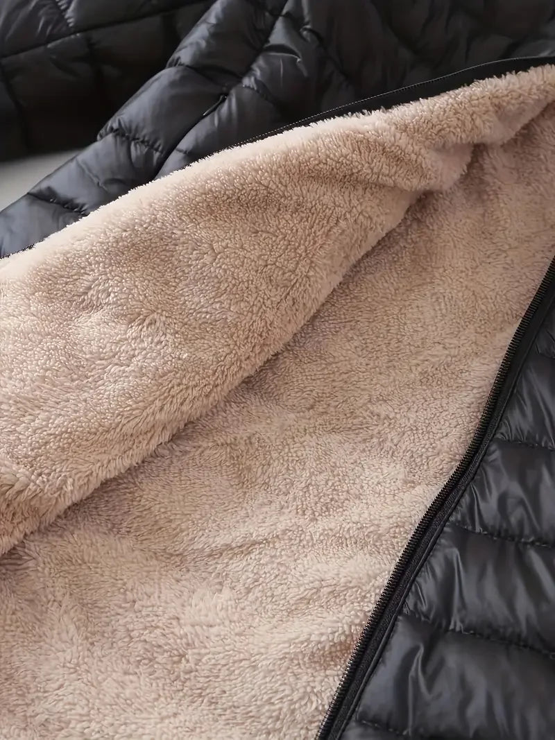 Autumn Winter Mid-Length Women's Down Jacket - Fashion Warm Knitted Hat Design White Duck Down Coat Cold Weather Slim Fit Parka