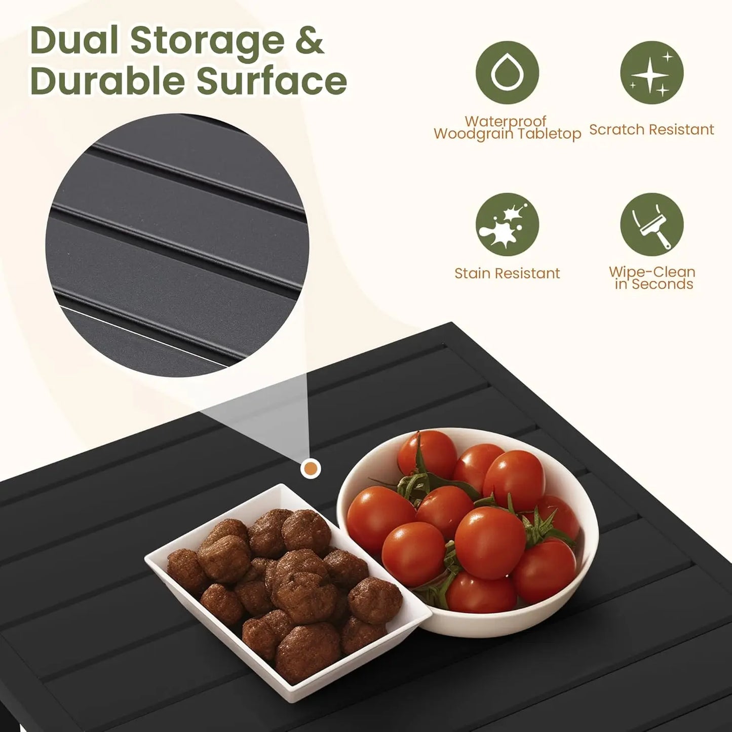 3-Piece Outdoor Patio Set With Swivel Rocker Chairs And Table