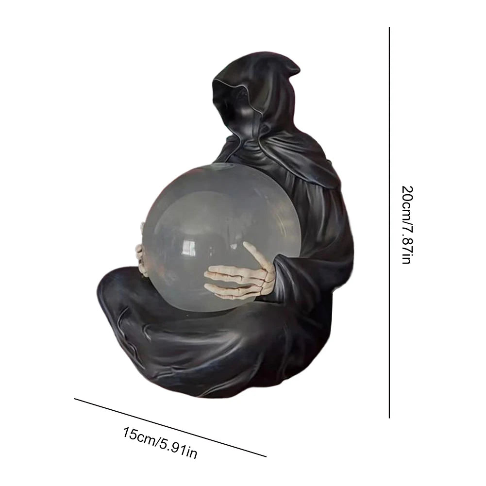 None Grim Reaper Water Globe LED Light Halloween Decor