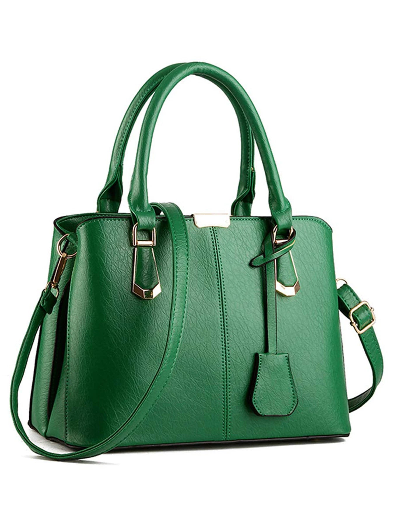 Women PU Leather Handbag Satchel Tote With Adjustable Handle