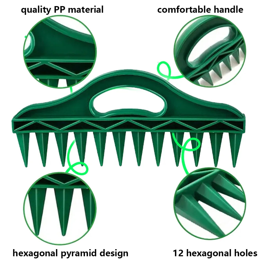 Multi Seed Dibber Garden Tool 12-Hole Fast Seeding Seed-in Soil Digger and Soil Spacer Planting Aid for Efficient Gardening