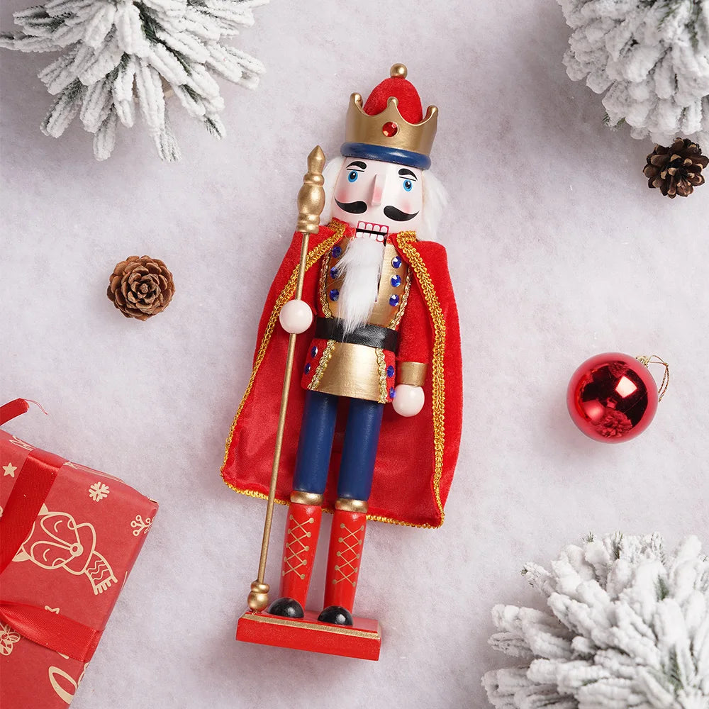 Majestic Nutcracker King Soldier Wood Ornament for Christmas Decor