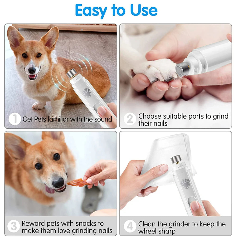 Shunmaii Electric Dog Nail Grinder USB Rechargeable Two Speed LED
