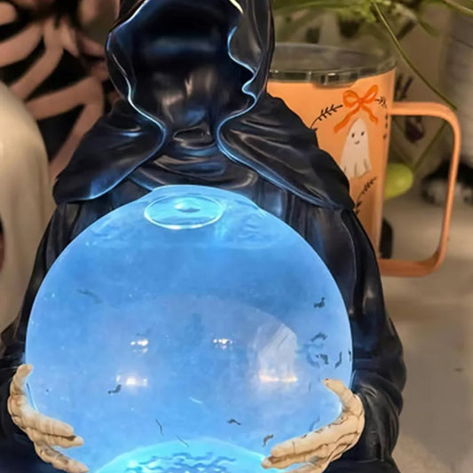 None Grim Reaper Water Globe LED Light Halloween Decor