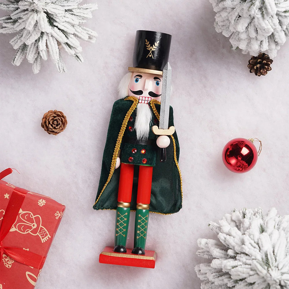 Majestic Nutcracker King Soldier Wood Ornament for Christmas Decor